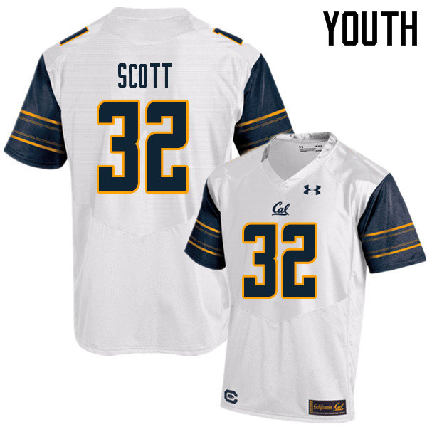 Youth #32 Daniel Scott Cal Bears UA College Football Jerseys Sale-White